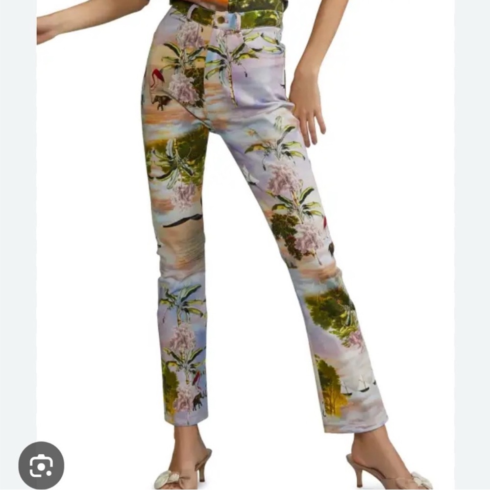 Cynthia Rowley Gill pink seascape jeans